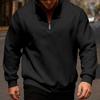 Мужской свитшот на молнии до середины груди, с воротником-стойкой, на флисовой подкладке, пуловер однотонный, свободный, повседневный, теплый, для зимних видов спорта, уличной одежды, вечеринок
