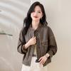 Genuine Leather Jacket for Women New Spring and Autumn Loose Retro Casual All-match Fashion Motorcycle Jacket