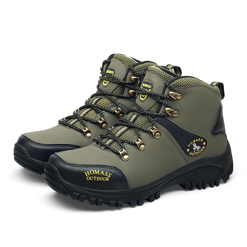 New Trend Men's High-Top Non-Slip Hiking Shoes Hiking Outdoor Wear-Resistant Platform Travel Shoes