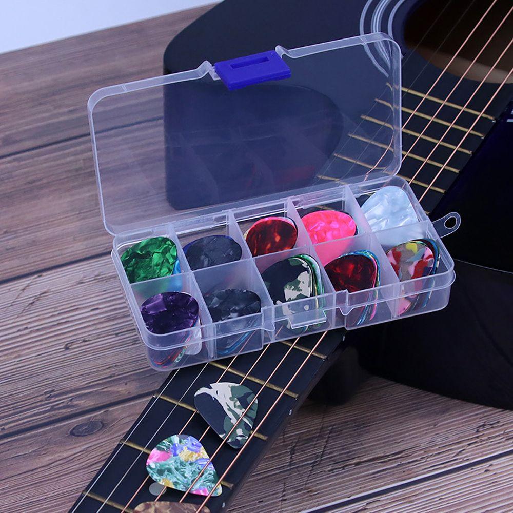 100 Pcs 0.46/0.71/0.96mm Gifts Shrapnel Ukulele Celluloid Electric Guitar Picks with Box Plectrum