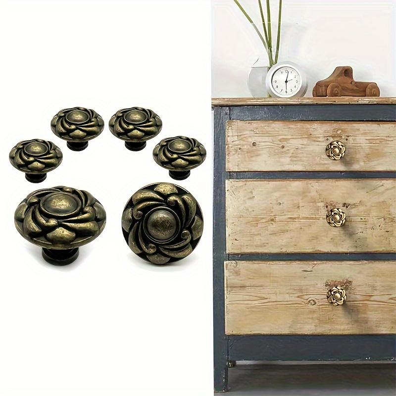 4/8 шт. Винтажные ручки для ящиков, круглые ручки для комода, винтажные ручки для шкафа, 1,18*0,98 дюйма, для тумбочки, шкафа, ящика, ручки для шкафа, с винтами