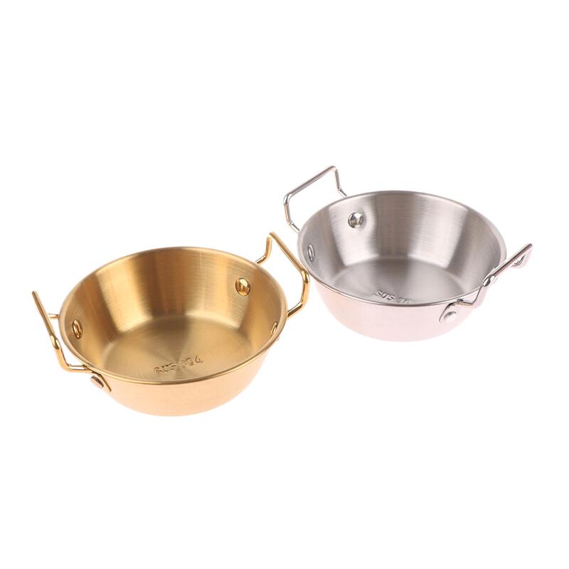 1 шт., кухонная чаша в корейском стиле, прочная миска для рисового вина из нержавеющей стали, бытовые тарелки для закусок с двойными ушками для кухни