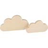 Decoration Set - Artemio - Wooden Clouds - 22x12 Cm and 16.5x9 Cm - Customizable - Mixed