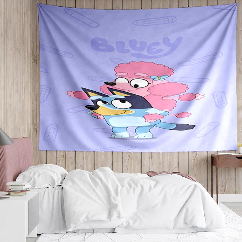1PC Bluey Friends Adventure Tapestry, Unique Design Tapestry, Suitable for Bedroom,Livingroom, Playroom,Heartwarming Holiday Gifts