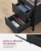VASAGLE Side Table, Bedside Table with Power Strip, 2 Drawers, Sofa Table, Bedside Cabinet for Living Room, Bedroom, Anthracite Grey Classic Black