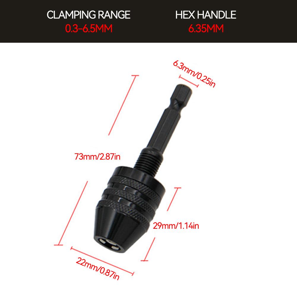 Quick Change Keyless Drill Bit Chuck Hex Shank Adapter Converter Tool Electric Micro Motor Clamp Chuck Grinder Drill Chuck