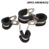 20X 1'' SS Cable Rubber Clamp Metal Holder for Tube  Wire Cord Installation