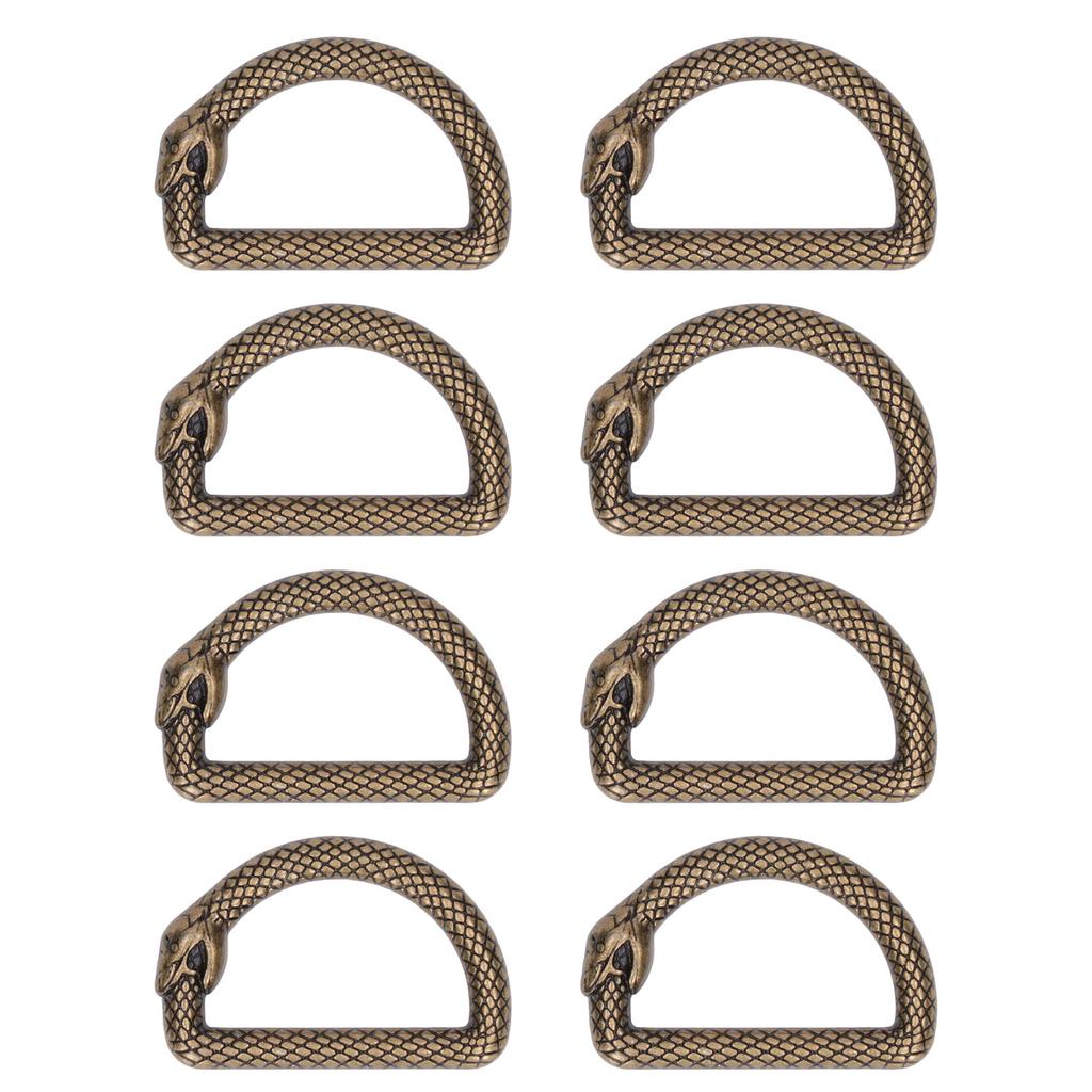20Pcs Metal D Rings Snake Pattern Wear Resistant Metal Rings Buckle for DIY Belts Luggage Belts