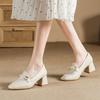 Осень и зима ретро колледж стиль квадратный носок жемчужная пряжка толстый каблук Мэри Джейн одинарная обувь профессиональная офисная рабочая обувь