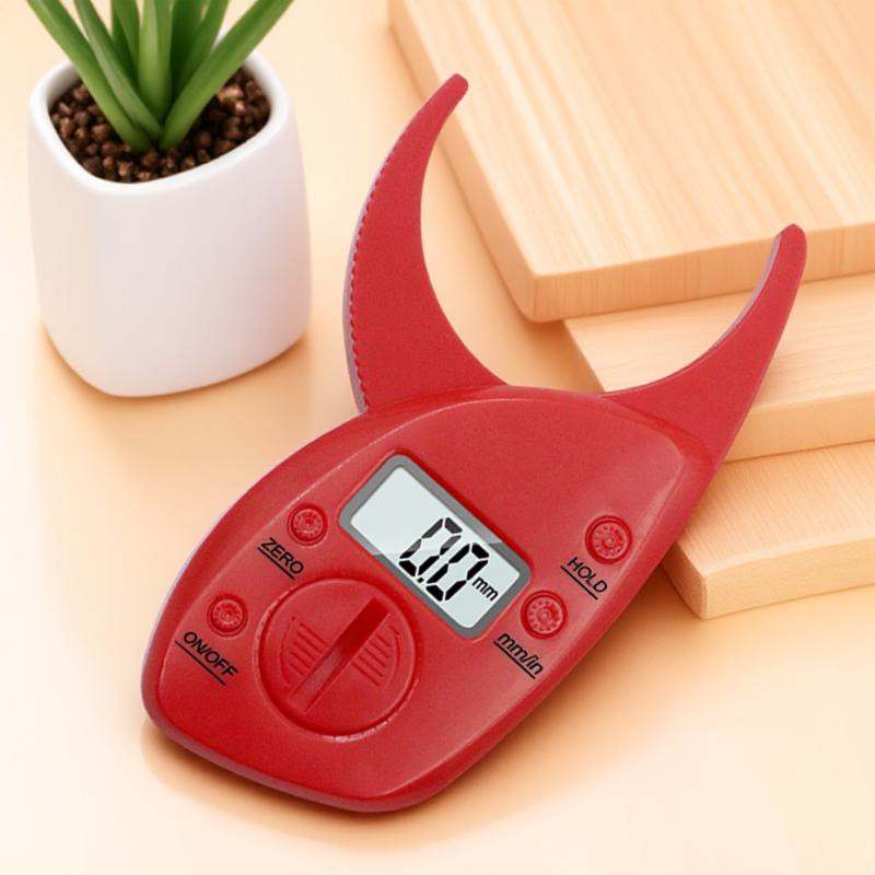 Body Caliper Clip Red Lcd Display Measuring Tool Portable Fitness Fat Analyzer For Accurate Fat Analysis Health Care