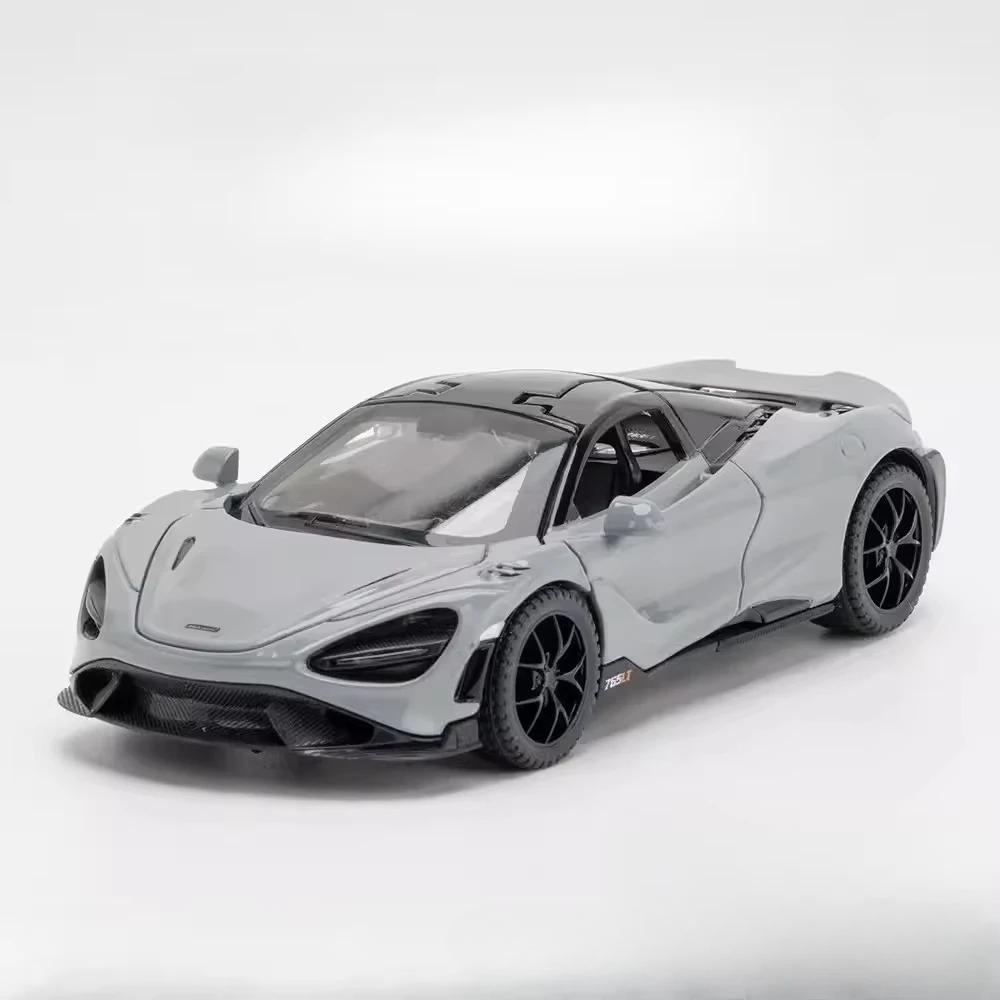 1:32 600LT 765LT Модель Литая из Сплава Машинки Игрушки Украшение Открывающиеся Двери Звук Свет Оттянуть Назад Миниатюрный Транспорт для Детей Идеальный Подарок