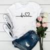 Summer Women's Top Valentine's Day Red Love Pattern Printed Fashion Pure Cotton Round Neck Short Sleeve T-Shirts Women’s