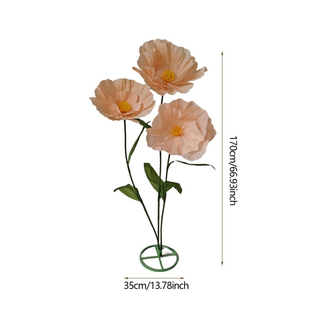 Ручная работа Бумажный цветок Высота 1,7 м Реалистичный со стеблем Большой искусственный цветок для арки Свадьба Детская комната Стена Церемония Вечеринка