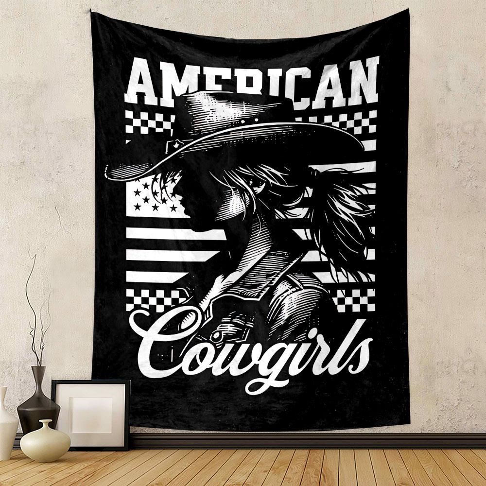 American Cowgirls Tapestry Wall Hanging, Western Girl Art, Wall Decor for Bedroom Living Room Dorm