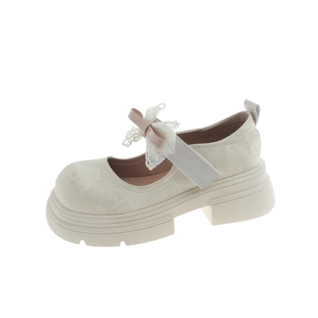 Белые круглые японские туфли jk с юбкой на платформе, маленькие кожаные туфли для женщин, новые летние туфли Mary Jane 2025 года с неглубоким горлом