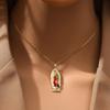 1PC Enamel Virgin Mary Pendant Necklace for Women Lucky Amulet Christian Religious Jewelry Gift Accessories