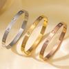 Htpwe Stainless Steel Love Bracelet For Women 18k Gold Plated Couple Holiday Gift Bracelet Party Daily Zircon