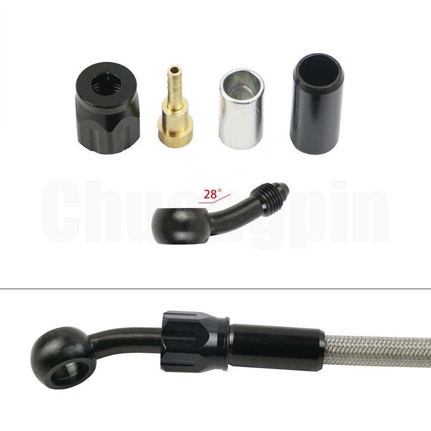 Тормозной фитинг-банджо, алюминиевый мотогидравлический усиленный тормозной масляный шланг сцепления AN3 для мотоцикла, квадроцикла, мотоцикла, багги