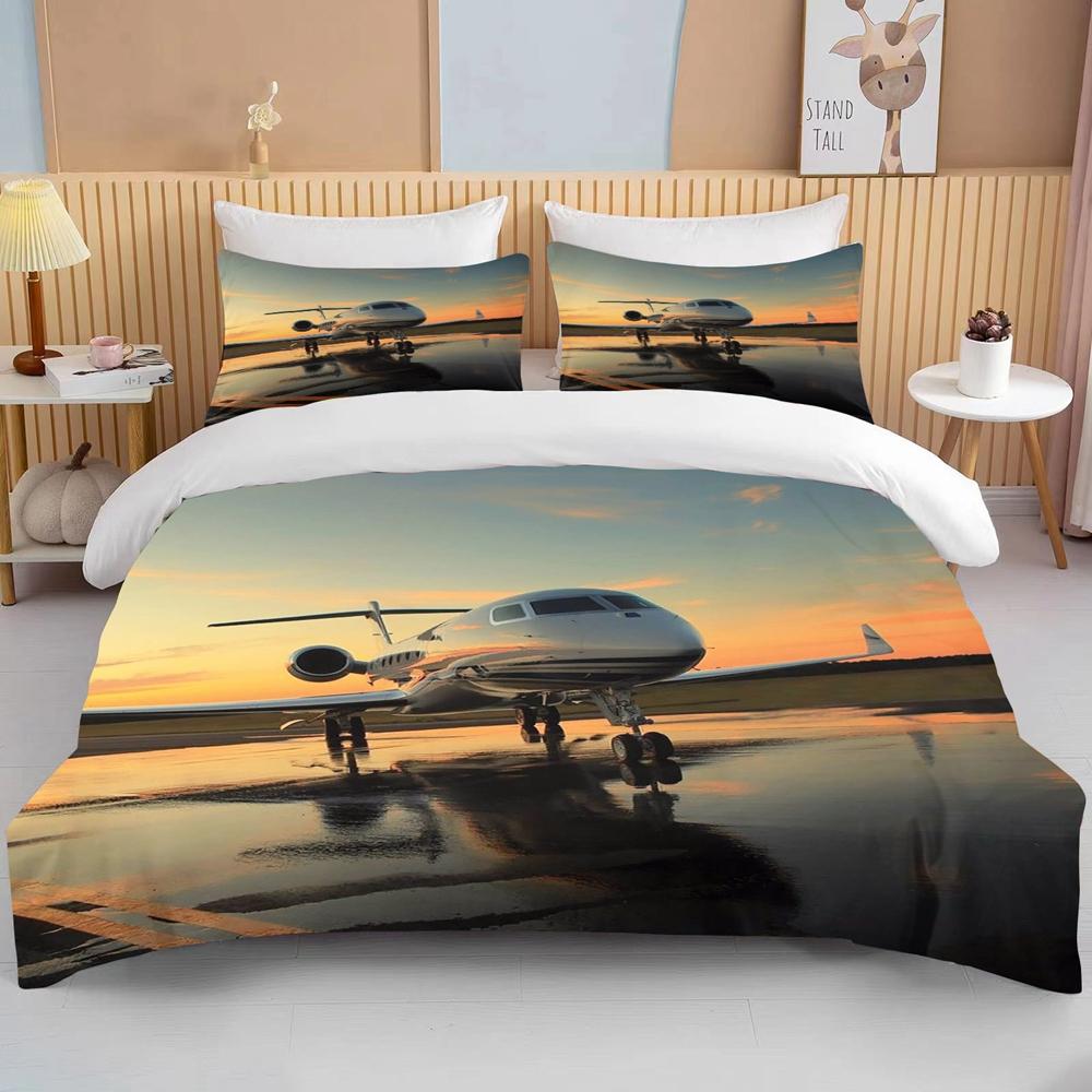 Fashion 3D Printed Airplane Plane Bedding Set Cartoon Duvet Covers With Pillowcases Soft Bedclothes Custom Bed Linen Drop Ship
