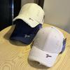 Korean-style large head circumference hard-brim baseball cap for women that makes the face look smaller, casual and versatile, with distressed