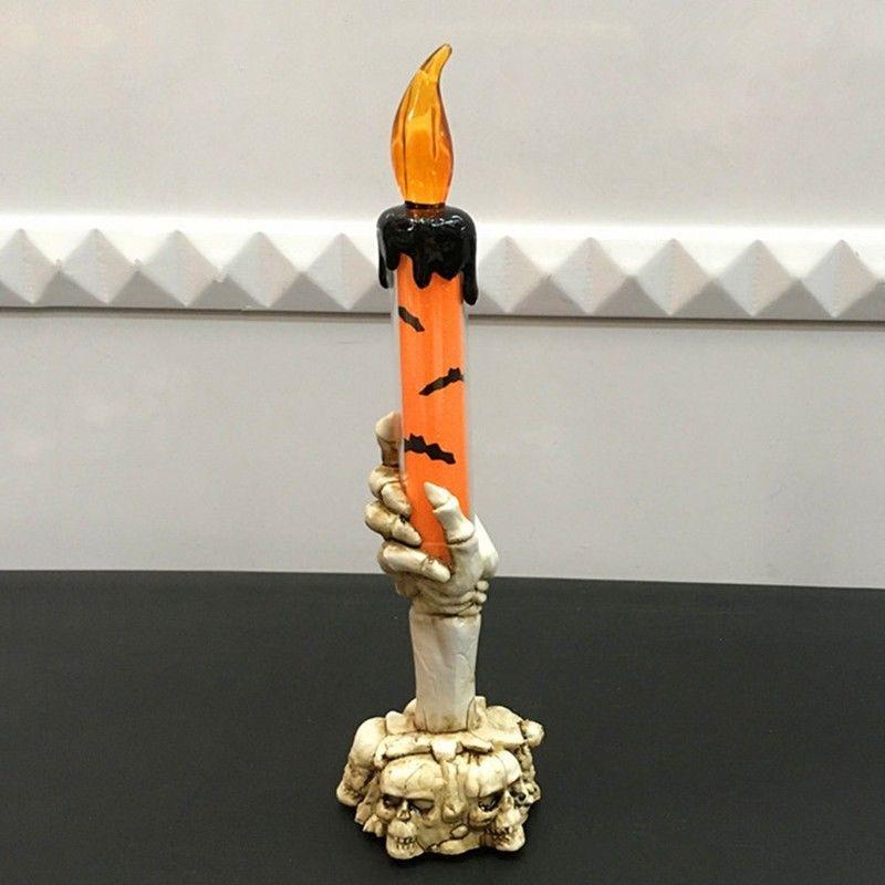Spooky Halloween Skull Skeletal Hand Stand Led Candle Lamp With Vibrant Colors