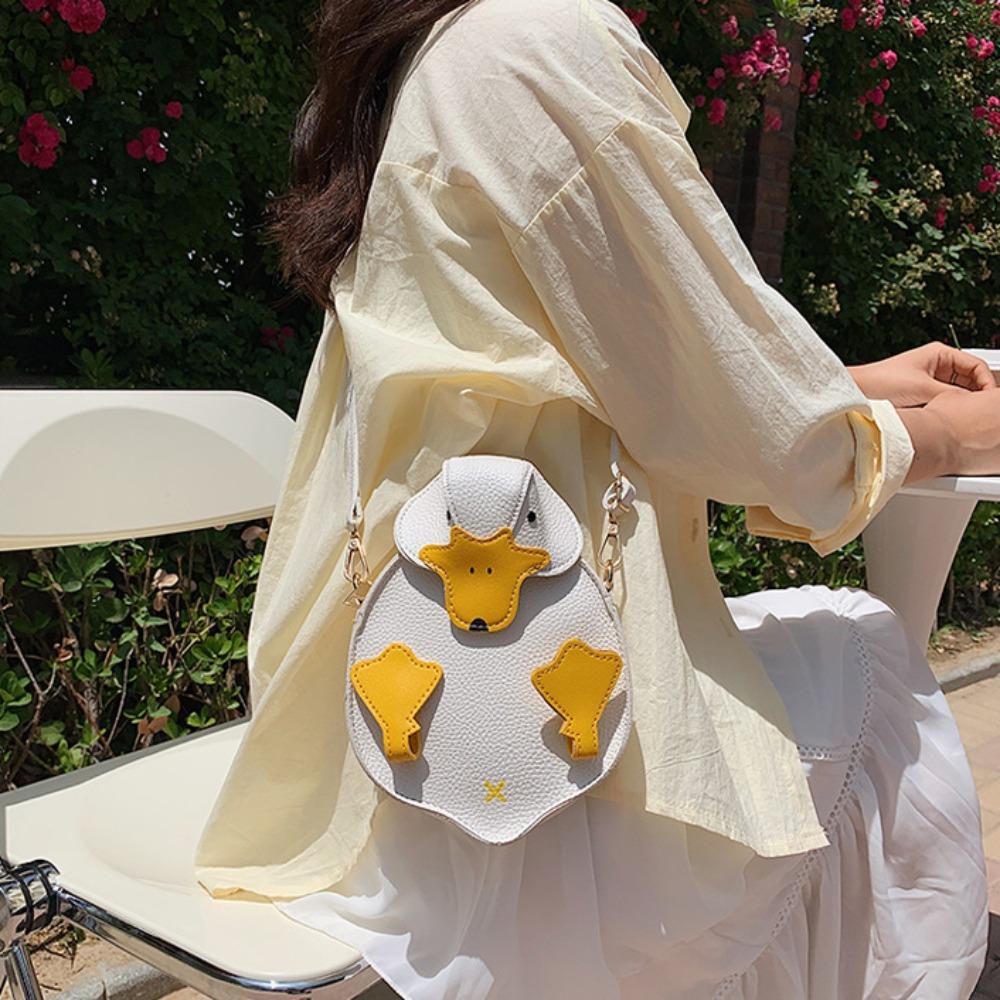 Cute Duck Shape Bag PU Leather Crossbody Bag Fashion Cartoon Duck Bag Girls