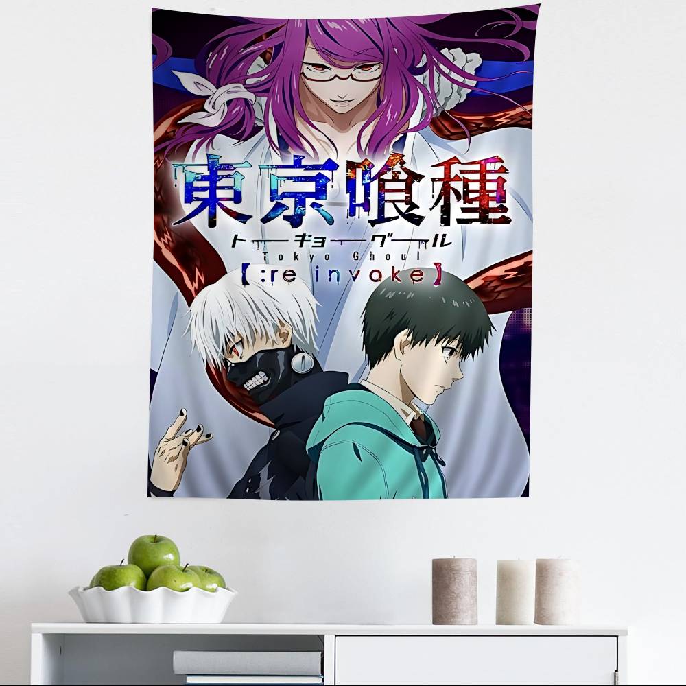 Tokyo TTokyo GGhoul ClassicGhoul Anime Tapestry Hanging Tarot Hippie Wall Rugs Dorm Wall Hanging Sheets