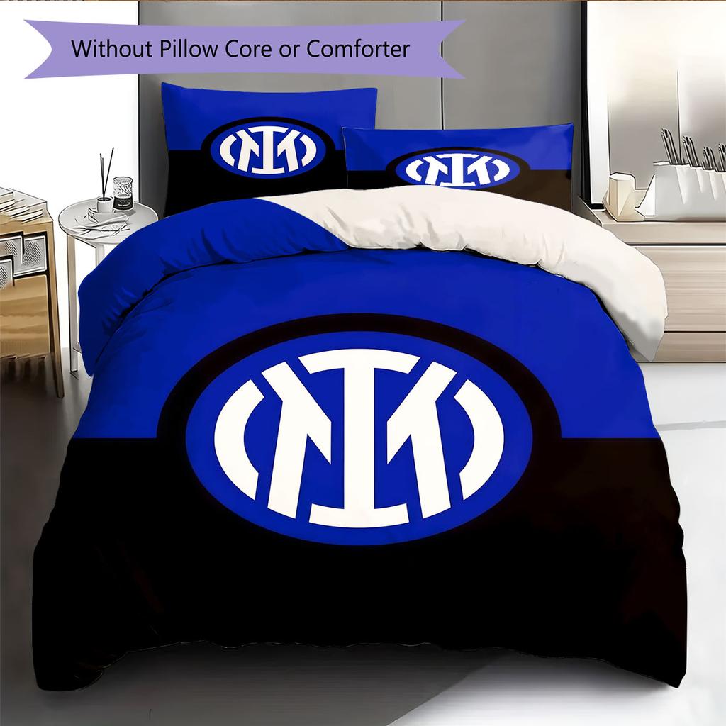 Inter Milan Pattern Bedding Home Decoration Birthday Gift ( 1 duvet cover + 2 pillowcase, without core),fan merchandise.