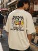 New Unisexs Tshirts Luxury Printed Top Friends Dont Let Friends Shop Hungry TShirt Funny Food Cartoon Oversized Back Print Tee