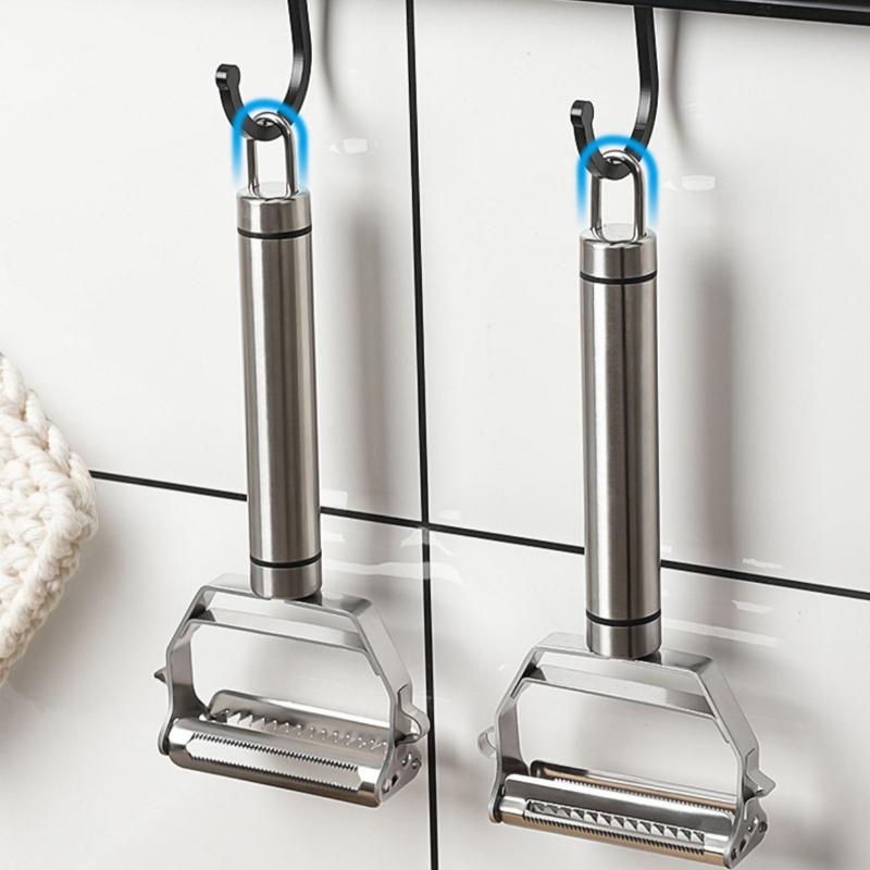 Овощечистка высокого качества Кухонные аксессуары Инструменты для приготовления пищи Овощечистка из нержавеющей стали 304 17 см Многофункциональная овощечистка для картофеля Двойная строгалка-терка