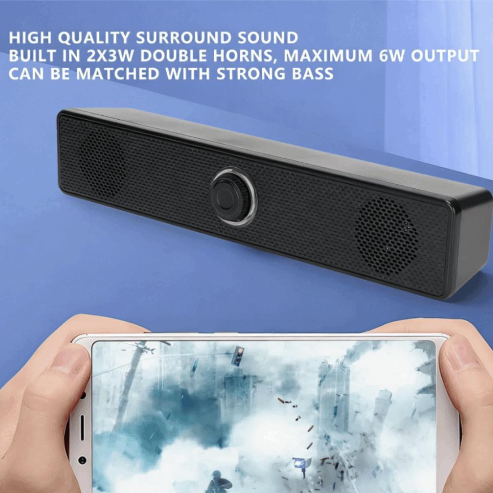 3.5mm Input Double Horns with Volume Control Wired Connection Computer Speaker  Music Listening