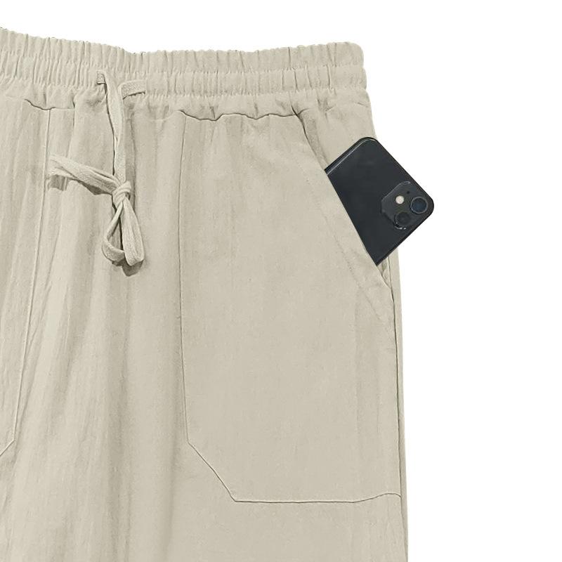 Мужские свободные широкие повседневные брюки, мужские новые льняные спортивные брюки в стиле хип-хоп