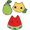 Fruit Cat Badges Cartoon Pear Lemon Watermelon Kitten Enamel Pin Funny Backpack Brooch Kawaii Animal Accessories