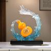 Скульптура тыквы «Счастливый карп», украшение для рабочего стола в офисе, креативная статуэтка из смолы, китайский подарок на свадьбу и Новый год