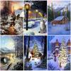 Diy Snow Scenic 5D Diamond Painting Full Round Drill Landscape Winter Diamond Embroidery Mosaic Cross Stitch Home Decor Gift