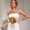 Retro Waist Belt Gold Silver Corset Belt Versatile Wide Belt  for Women
