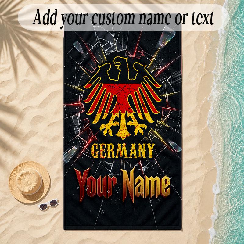 Beach TowelEintracht Frankfurt Custom Name Text Personalized Soft Towel for Beach Pool Indoor Home Decor Gift