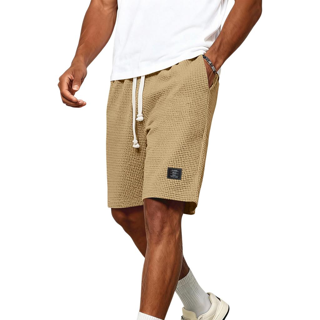 Men's Summer Drawstring Straight Leg Shorts Casual Loose Sports Shorts