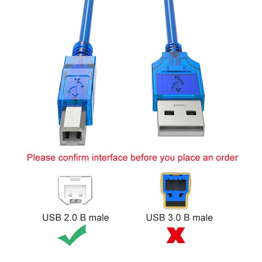 Epson Printer Super Speed USB 2.0 Printer Cable Sync Data Cord Type A Male To B Male Scanner Wire