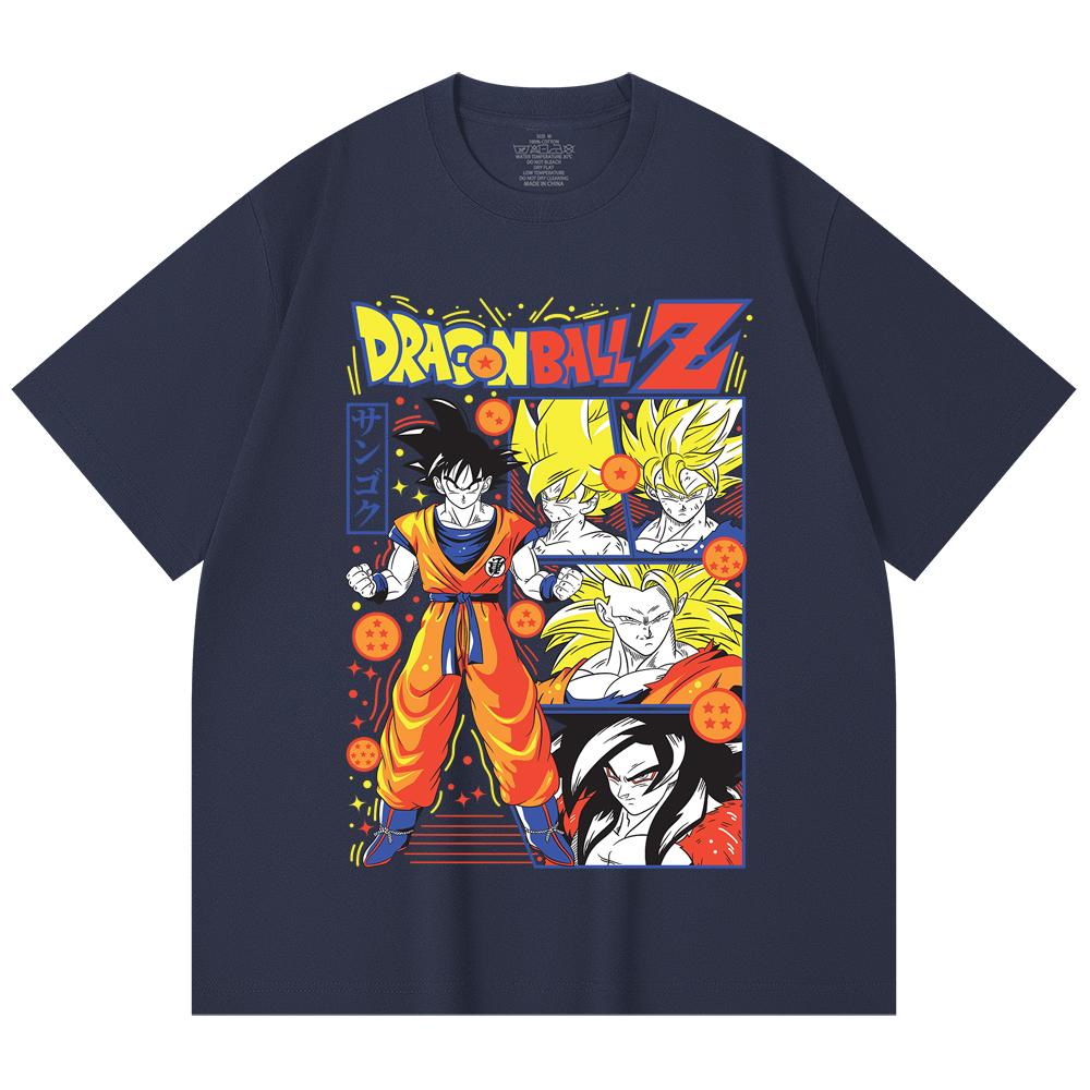 230 г/м² 100% хлопок Dragon Ball V56 Принт Goku Унисекс Тяжелая хлопковая футболка