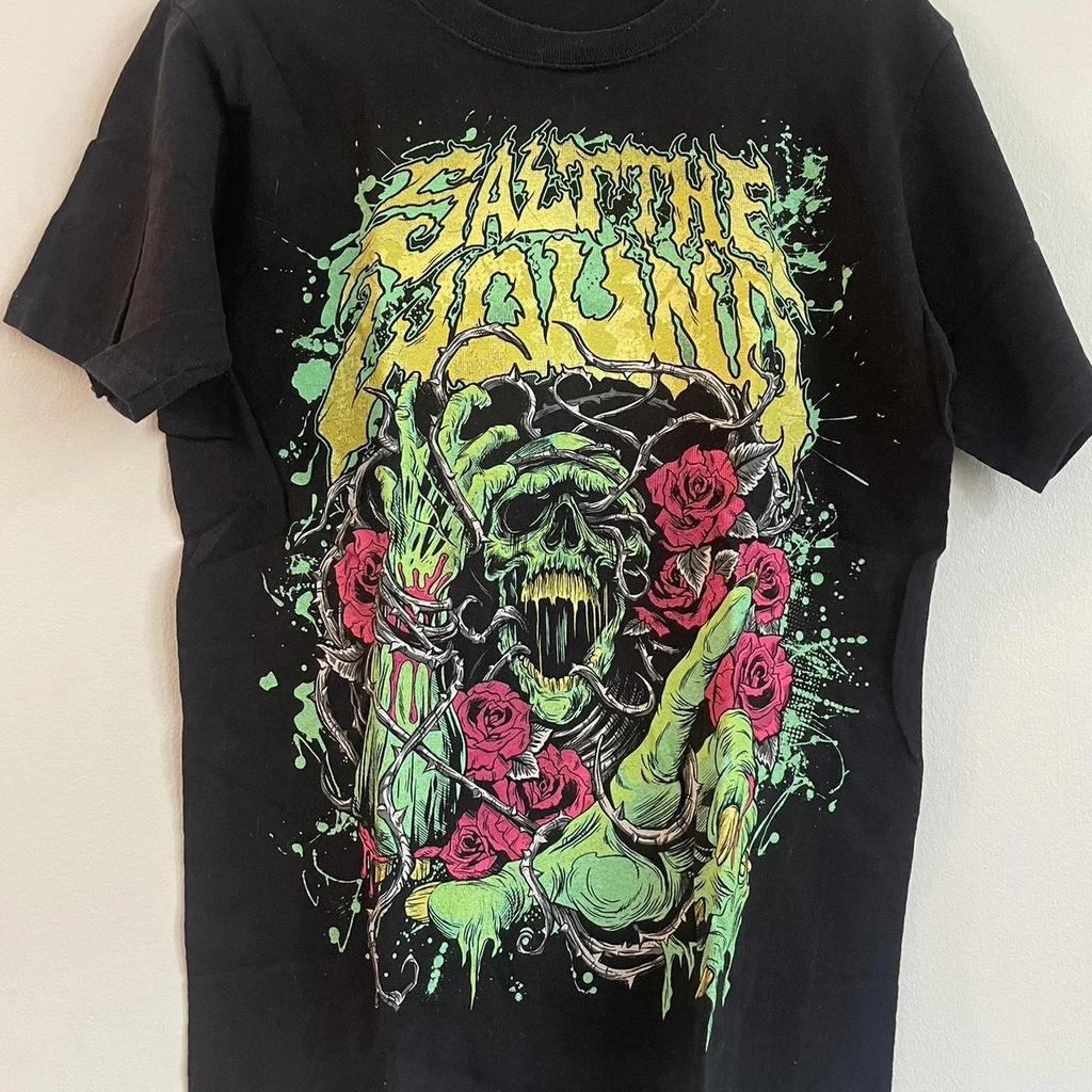 VTG Salt the Wound Band Heavy Cotton Black T Shirt UR765