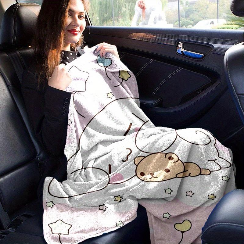 1pc, Sanrio Cozy Home Decor: Flannel Throw Blanket for Bedroom, Living Room, Travel, Camping, Car, Beach, Office Naps, Perfect Gift with Adorable Bear