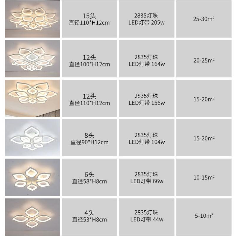 Современные люстры, светодиодные простые цветочные узоры для спальни, столовой, акриловый потолочный светильник, домашние светильники