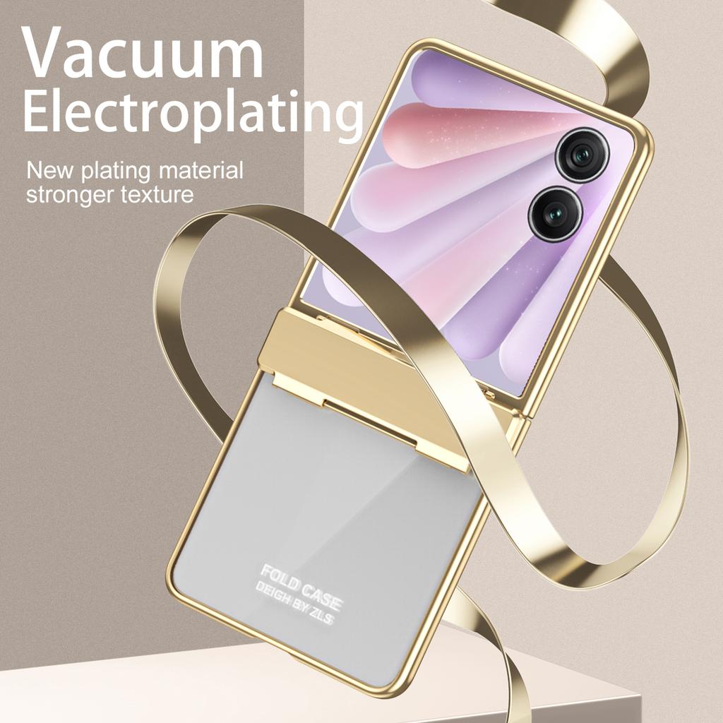 For Honor Magic V Flip 2 Case Electroplating PC Folding Phone Cover
