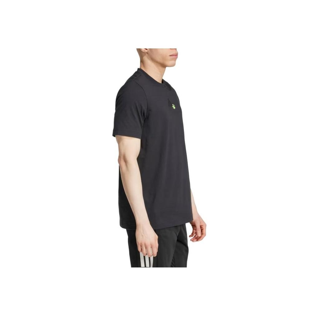 Adidas Tennis Fashion Comfortable Versatile Simple Short Sleeve T-Shirt Men Tops Black JJ1409