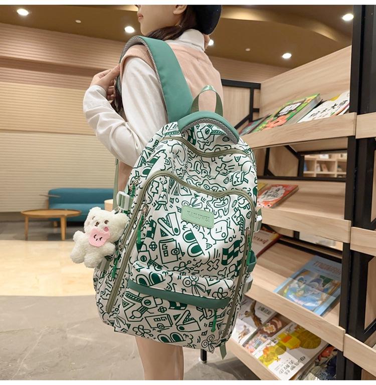2024 Korean-Style Large Capacity Backpack for Junior High Students: Fashionable, Casual, Versatile Campus Gear
