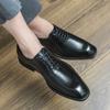 Модные мужские туфли Square Head, модные формальные оксфорды, повседневные деловые туфли дерби для мужчин, туфли на плоской подошве, свадебные туфли высокого качества в стиле ретро