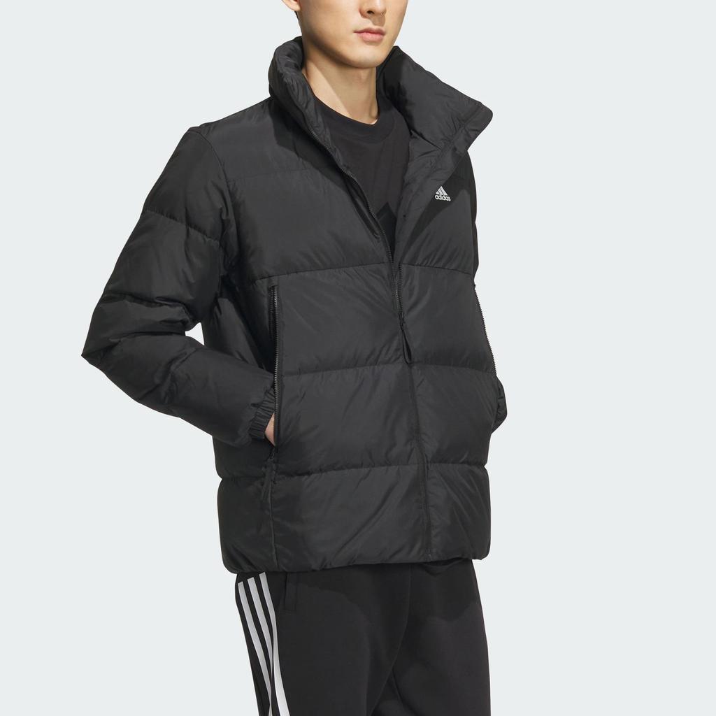 adidas Мужские пуховики Черный воротник-стойка Умеренно стеганый пуховик IT8727