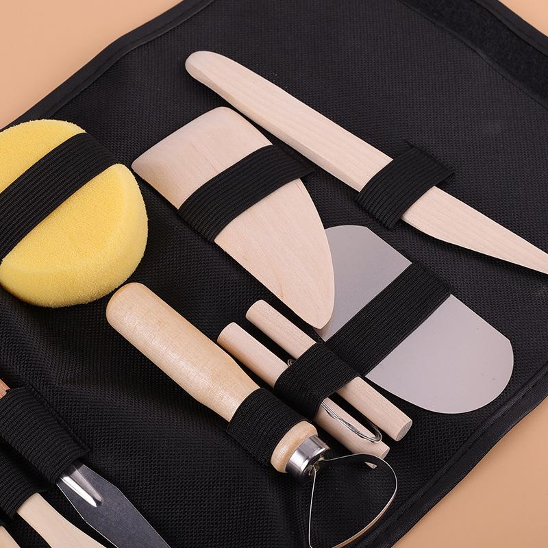 42-Piece Polymer Clay Pottery Tool Set: Sculpting, Carving Knives, Indentation Pens, and Painting Apron Included