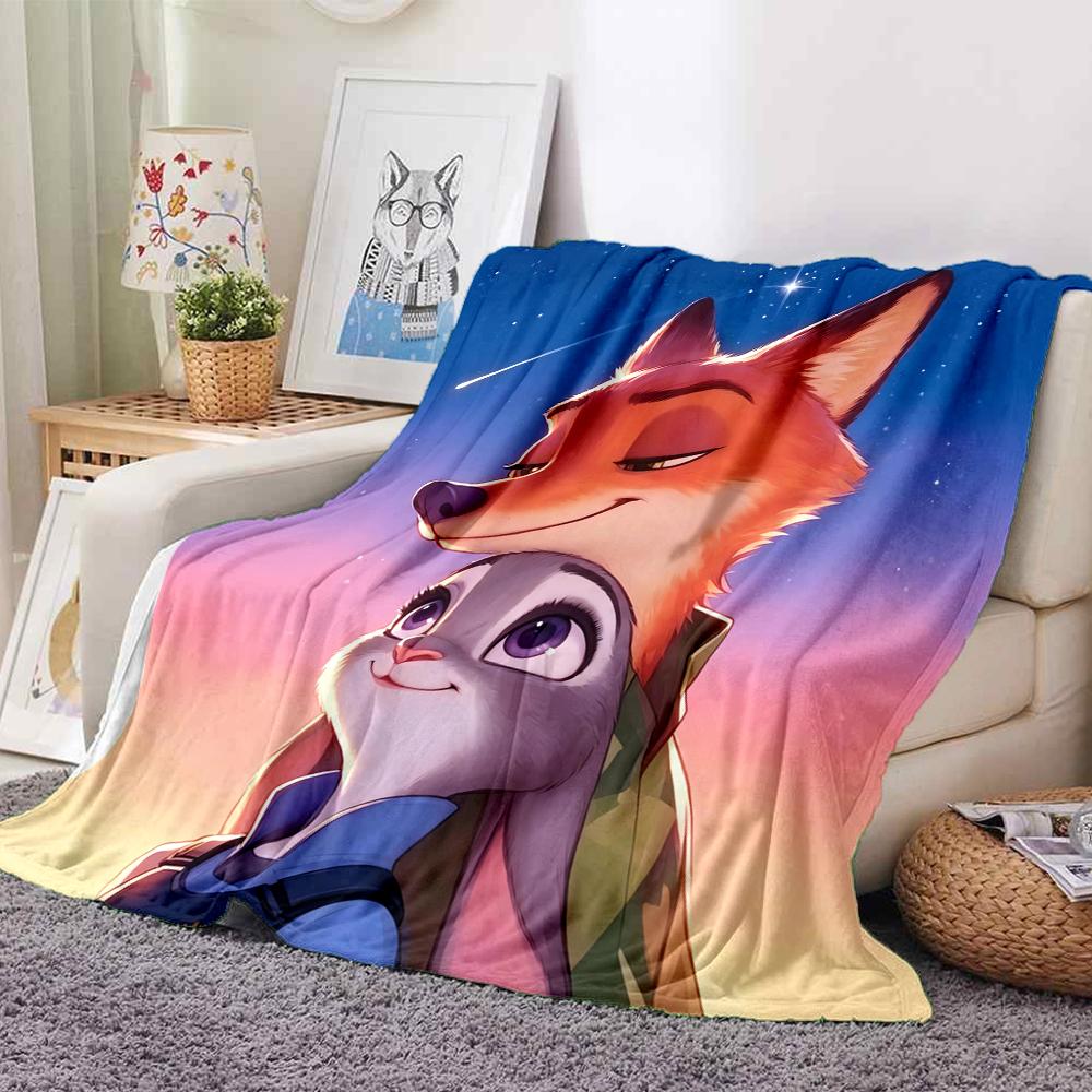 1Pc Fox Hare Blanket Soft And Comfortable Casual Warm Camping Travel Christmas Halloween Xmas Gift M928301